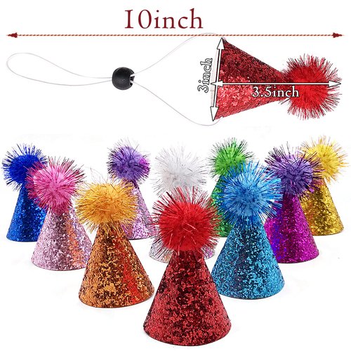 PET SHOW 10pcs Mini Small Dog Hats Cat Birthday Party Hat Rabbit Hats for Holiday Wedding Puppies Kittens Costume Accessories