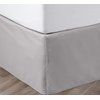 12 Inch Drop Bed Skirt King Size with Platform to Stay in Place Elegant Pleated Design with Split Corners Wrinkle Resistant Fabric for Modern and Stylish Look - Light Grey