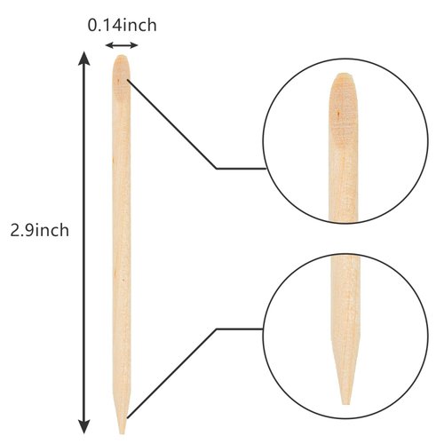Maitys 500 Pieces Orange Wood Nail Sticks 4.53 Inch Double Sided Wood Cuticle Pusher Remover Manicure Pedicure Tool for Home and Salon