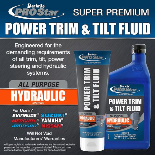 STAR BRITE PRO Star Power Trim & Tilt Fluid - Super Premium All Purpose Hydraulic Fluid for Trim Tabs, Power Tilt & Steering Systems - Anti-Wear, Anti-Foam - Outboard & Stern Drive Systems (028532)