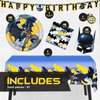Batman Birthday Party Supplies | Batman Party Supplies | Batman Birthday Decorations | Batman Party Decorations | With Banner, Table Cover, Masks, Plates, Napkins, Button | For Boys or Girls | Serves