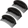 WILLBOND 3 Pieces Invisible False Hair Clips, Increased Hair Pad, Bump It Up Volume Hair Base Fluffy Princess Styling Insert Tool for Women Girls (Black)