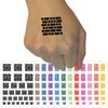 Rough Bricks Repeating Pattern Temporary Tattoo Water Resistant Fake Body Art Set Collection - Yellow (One Sheet)