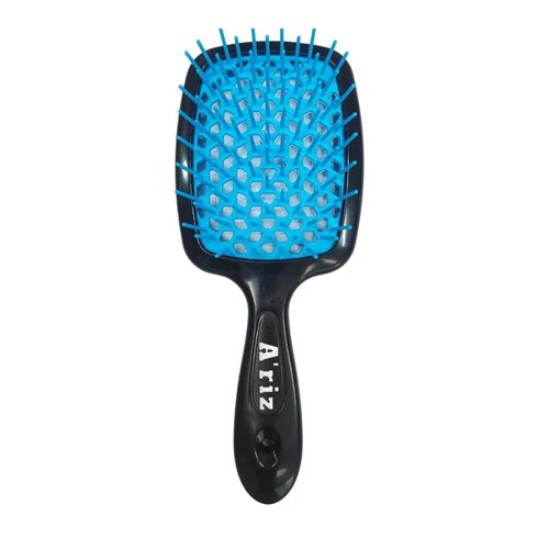 A'riz Hair Comb Hollow Teeth Design, made to detangle hair, prevent pulling or snagging of hair, making it suitable for all hair types, including thick or curly hair. (Blue)