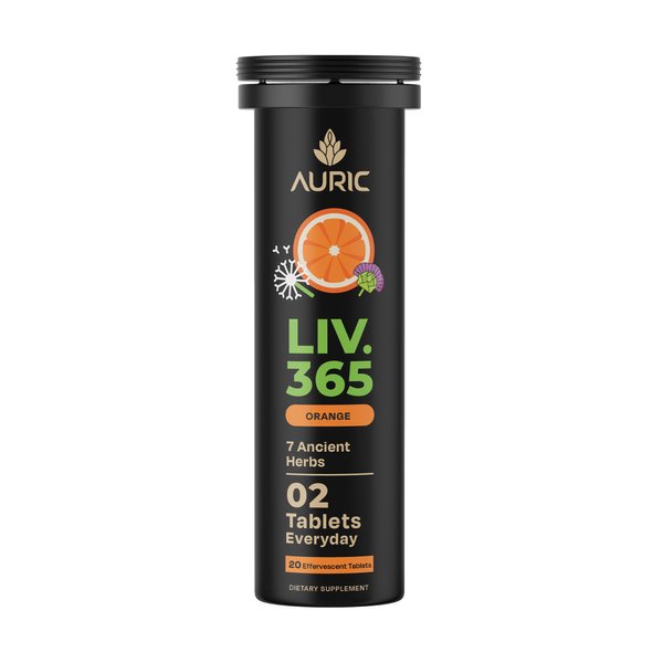 Auric Herbal Liver Support Supplement | Milk Thistle (Silymarin), Turmeric, Garlic, Ginger for Liver Health | Advanced Detox & Cleansing Formula for active Liver | 20 Tablets | Plant Based Gluten-Free