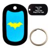 Custom Engraved Pet Tag Bat - Cyan Blue - Dog Tag - Tag-Z Wag-Z