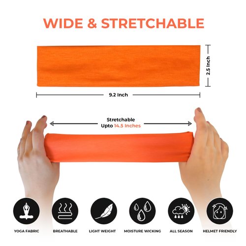 JEYWELL Headband - 10pcs Stretchy Headbands for Women, Elastic Yoga Headband, Fashionable Sweat Headbands for Women Non Slip, Wide Soft Headbands, Workout Headbands for Women - 10 Colors Head Bands.