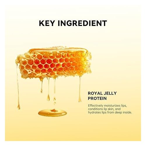 2 Pcs Honey Lip Butter,12hrs Long-lasting Moisture, Gentle Exfoliation, Hydrating Overnight Lip Balm & Mask,Hygienic Twist Dispenser