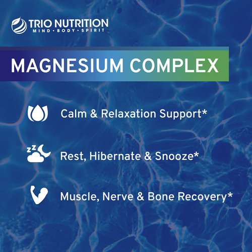Trio Nutrition Magnesium Complex 90 Day Supply | 420 mg Magnesium Supplement | Calm, Relax, Stress Relief, and Muscle Recovery |Magnesium Glycinate & Vitamin B6 for Rapid Absorption *