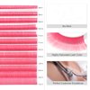 MERETON 12 Rows Colored Lash Extensions Pink 0.07mm D Curl 8-15mm Mixed Length Color Lashes Extension Individual Single Classic Eyelash Extensions