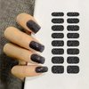 12 Sheets Glitter Nail Wraps Nail Polish Strips Solid Color Nail Polish Stickers Shine Full Wrap Nail Polish Decals Self Adhesive Nail Art Polish Stickers for Women Girls Manicure Tips Art