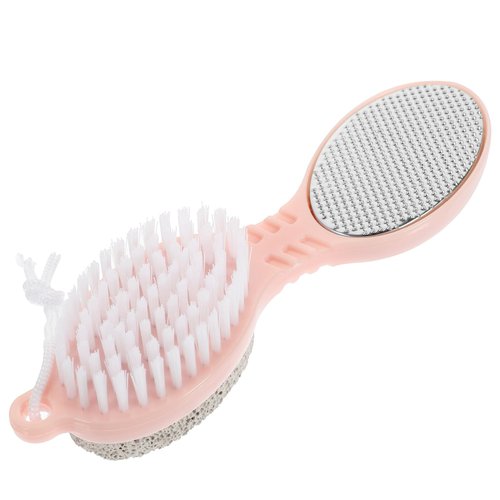 Healvian 4 in 1 Pedicure Tool Foot Scrubber Brush Foot File Removers with Foot Rasp Pumice Stone Brush Nail Cleaning Brush Dead Skin Remover for Dry and Wet Foot Care