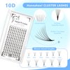 12rows,120pcs 10D Premade Volume Fans Eye Lashes Extensions Thickness 0.07mm D Curl Black Soft Individual False Eyelashes Makeup Fake Lashes Cluster 8-18mm to Choose(14mm)