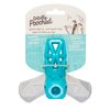 Messy Mutts Totally Pooched Squeak n' Stuff Pyramid | 5” Durable TPR Dog Toy with Squeaker | Made for Tough Chewers | Interactive Treat Puzzle for Dogs | Grey/Teal