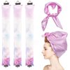 obeoby 3 Pack No Heat Curling Rod with 1 Scarf, Velvet Hair Curlers to Sleep in Overnight Curls with Hook Blowout Rods Headband with Silk Scarf Curl Styling Kit for Long Medium Hair