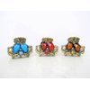 small mini metal leaf shaped jeweled antique style bronze hair claw clip (Primary color: Brown)