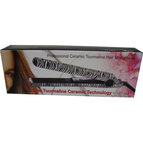 RoyalCraft TM Hair Straightener Iron Zebra Print Ceramic Professional Immediate Heat Up.