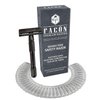 50 BLADES + Facón Classic Long Handle Double Edge Safety Razor - Butterfly Open Shaving Razor With Platinum Japanese Stainless Steel Blades for Smooth Wet Experience - 200+ Shaves