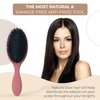 L.E.V Boar Bristle Anti Frizz Hair Styling Brush - Smoothing Brush Hair Comb - Women Hair Brushes for Curly, Thick, and Natural Black Hair - Hair Brushes for Women & Men (Pink)