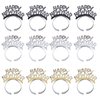 BinaryABC Happy New Year Headband Tiara,New Years Party Favor,New Years Eve Party Decorations 12Pcs