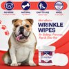Petpost | Bulldog Wrinkle Wipes for Dogs - Cleans and Soothes Pug Wrinkles and Folds - Ultra Soft Cotton Pads in Coconut Oil Solution 100 ct.