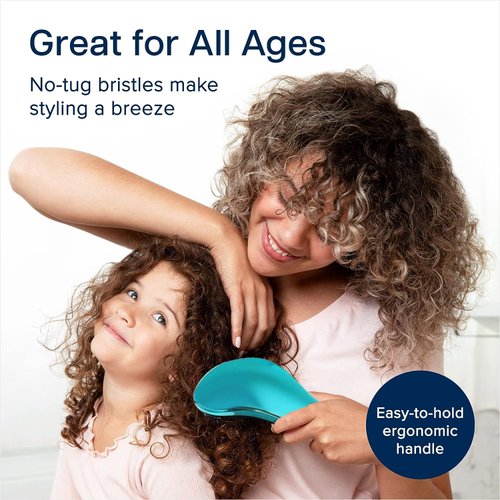 Detangling Brush Slide Thru for Adults & Kids | Hair Detangler Hairbrush for Wet or Dry Hair | Brushes for Women (Silver)