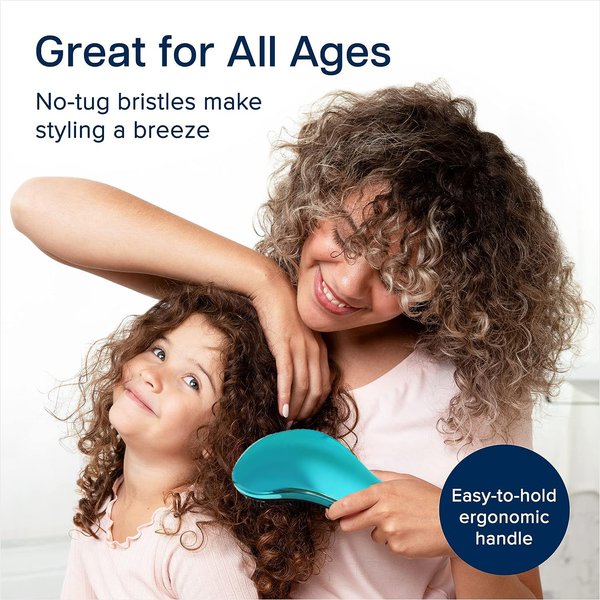 Detangling Brush Slide Thru for Adults & Kids | Hair Detangler Hairbrush for Wet or Dry Hair | Brushes for Women (Silver)
