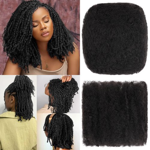 Xtrend 8 Inch 1 Pack 30 Gram Natural Black Afro Kinkys Bulk Human Hair For Dreadlocks Extensions Repair Locs Twist Braiding Afro Kinky Human Hair Bleach Before Dyeing For Mini Braiding Afro Kinky Hair