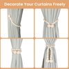 KLOGTSIND Magnetic Curtain Tiebacks, Curtain Tie Backs for Curtains 2 Pack, Wood Bead Curtain Tiebacks, Curtain Holders for Boho Bedroom Decor, Baby Nursery Decor, Farmhouse Decor
