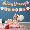 KatchOn, Cute Two Groovy Banner - 10 Feet, No DIY | Two Groovy Party Decorations | 2 Groovy Birthday Banner, Two Groovy Birthday Decorations | Hippie Party Decor, 2 Groovy Birthday Party Decorations