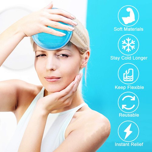 Ice Packs for Injuries Reusable, 6 Pack Hot and Cold Pack Reusable Ice Packs with Cloth Backing, Gel Bead Ice Pack, Instant Pain Relief Cold Compress for Wisdom Teeth Muscle First Aid