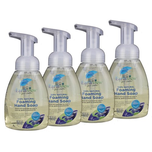 Earthview Fragrance Free Foaming Hand Soap, 4 Pk/ 8 Fl Oz (32 Fl Oz) | Unscented, Gentle, Moisturizing | Designed for Environmental Sensitivities (MCS, EI, MI free, Sulfate free, SLS free, Sensitive Skin, Unscented, Free & Clear, Naturally Derived, Eco-Fr