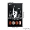 Autumn Press on Nails Short Square Fall Flower Fake Nails Brown Solid Color Glitter False Nails with Designs Full Cover Floral Glue on Nails Reusable Stick on Nails for Women DIY Fall Nails Art,24Pcs