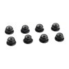 GDOOL 8PCS Flange M4 Lock Nuts Serrated Nylon Self-Tightening Aluminum M4 Wheel Hardware for Axial HPI TLR ECX Model RC Car Vehicles Upgraded Replacement Parts (Black)