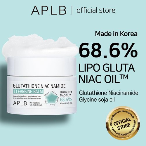 APLB Glutathione Niacinamide Cleansing Balm | LIPO GLUTA NIAC OIL™ 68.6% 2.71 FL.OZ/Korean Skincare, Makeup remover for sensitive skin, Moisturize, Pore care