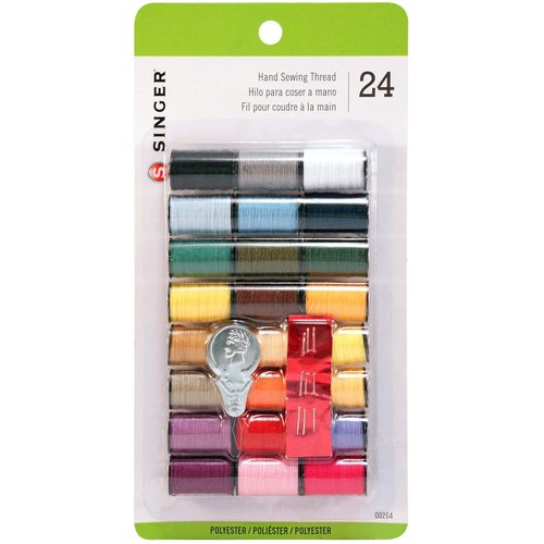 Singer 264 Polyester Thread, Assorted Colors, 24 Spools