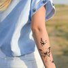 Oottati 8 Sheets Arm Waterproof Temporary Tattoos Thorns Flower Rose Butterfly