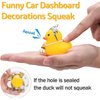wonuu Car Duck Decoration Dashboard Ornament for Dashboard Decoration Rubber Accessories with Pearl Necklace Crown Mini Swim Ring and Sunglasses