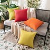 MIULEE Pack of 2 Decorative Outdoor Solid Waterproof Throw Pillow Covers Linen Garden Farmhouse Cushion Cases for Patio Tent Balcony Couch Sofa 18x18 inch Red
