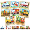Benresive Wooden Toddler Puzzles, Montessori Toys for 1 2 3 Year Old Boys, Toys for 1 2 3 Year Old Boy Birthday Gifts, 8 Pack Vehicle Toddler Toys, Learning Educational Toys