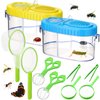 Halloscume 2 Sets Bug Catcher Kit Outdoor Toy Gift for Kids Outdoor Explorer Kit Kids Bug Catching Kit Insect Bug Habitat with Magnifying Glass, Tweezers, Bug Catcher and Net for Science Exploration
