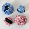 Hair Clips Fabric Flower Claw Clips for Thick/Thin Hair, Rose Hair Accessories for Women/Girls(Blue, pack of 2)
