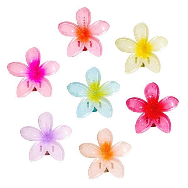 AMCAMI Flower Hair Clips Hair Clips for Women 7 Pcs Claw Clips for Thick Hair Hair Claw Clips Hair Clips for Thin Hair Beach Accessories for Women Cute Hair Clips Hawaiian Flower Hair Clips Hair Claw