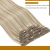 Loxxy Blonde Clip in Extensions Real Human Hair Natural Invisible Clip Hair Extensions Ash Blonde Mix Bleach Blonde 16Inch 120g 7pcs P18/613 Doubl Weft Human Clip in Hair Extensions