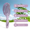 AIMIKE Hemp-Relax Detangler Hair Brush, Bio-Friendly Detangling Brush for Wavy Straight Hair, Vented Hairbrush w/Soft Bristles, Glide Through Tangles with Ease for Women, Kids, Wet & Dry Hair