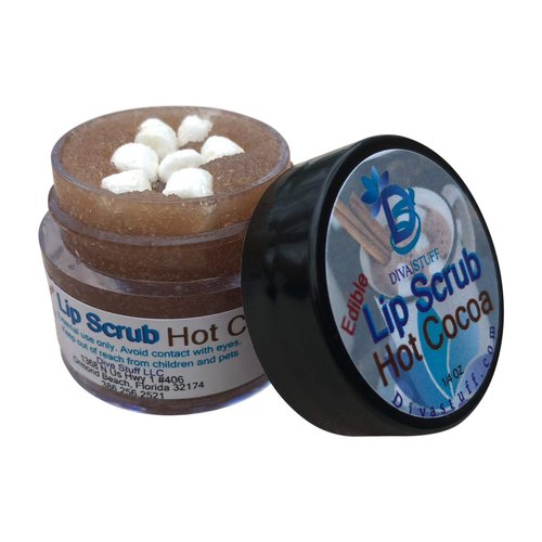 Diva Stuff Ultra Hydrating Lip Scrub for Soft Lips, Gentle Exfoliation, Moisturizer & Conditioner, Hot Cocoa – ¼ oz (Made in the USA)