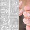 White Flower Nail Art Stickers 3D Self Adhesive Nail Design Nail Art Supplies White Cherry Blossoms Designers Nail Decals for Acrylic Nail Women Girls Manicure DIY Decoration(4 Sheets)