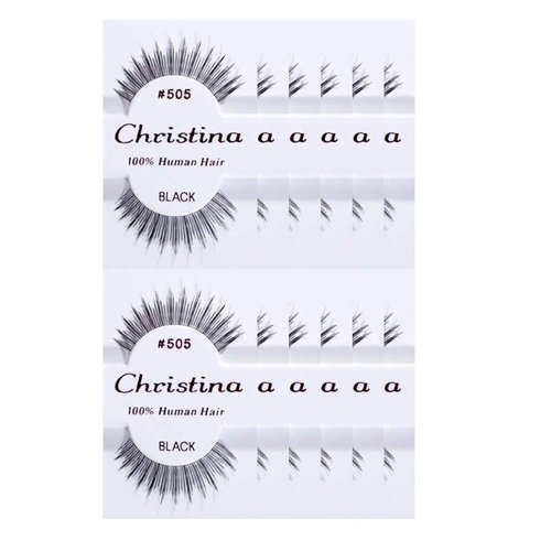 12 packs #505 Christina 100% Human Hair Fake Eyelashes