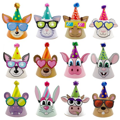 DIY Party Craft Activities for Kids Birthday Party Hats I PACK OF 12 Party Hats, Toddler Birthday Party Games, Birthday Party Activities, Party Craft For Parties Craft Kit, Birthday Party Games