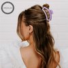 TELETIES - Medium Open Claw Clip - Strong Grip, Bendable Teeth, Comfortable Cutout Design - Ideal for Long, Thick, Curly, or Wavy Hair - For All Hair Textures - Spring Collection - Lilac